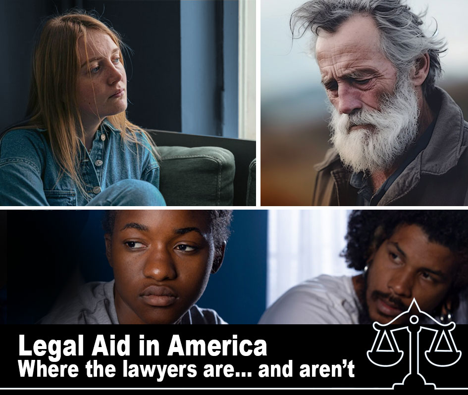 photo montage showing people most in need of legal aid